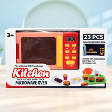Kids Kitchen Microwave Oven Play Set – Simulation Toy with Food Accessories (23pcs)