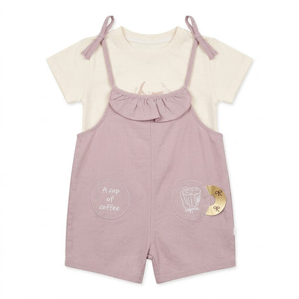 Adorable Baby Girls 2-Piece Dungaree Set