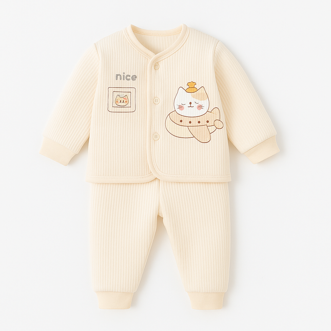 Baby Winter Suit – Light Yellow | Soft & Cozy 2-Piece Set