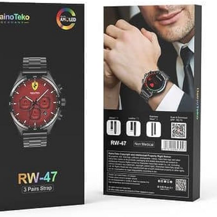Haino Teko RW-47 Smartwatch – AMOLED Display | 3 Straps | Fitness & Style Combined