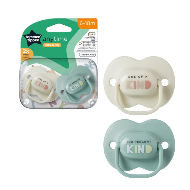 TOMMEE TIPPEE ANY TIME PACIFIER KINDNESS 6,18