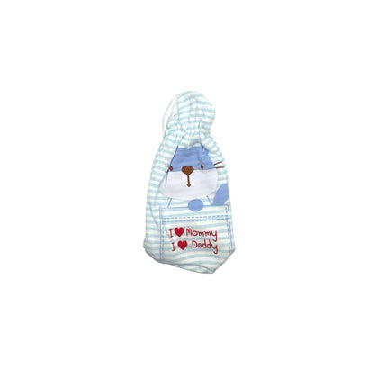 Blue and White Stripped Bear Feeder Cover