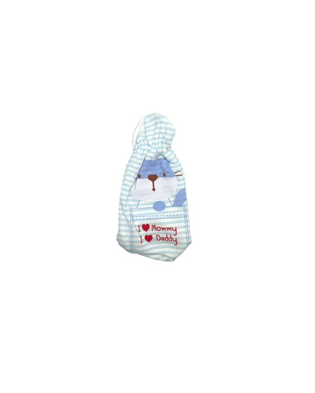 Blue and White Stripped Bear Feeder Cover