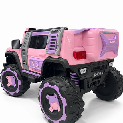 KEM N-6189 Kids Electric Ride-On Jeep – 12V Luxury Pink Off-Road SUV with LED Lights