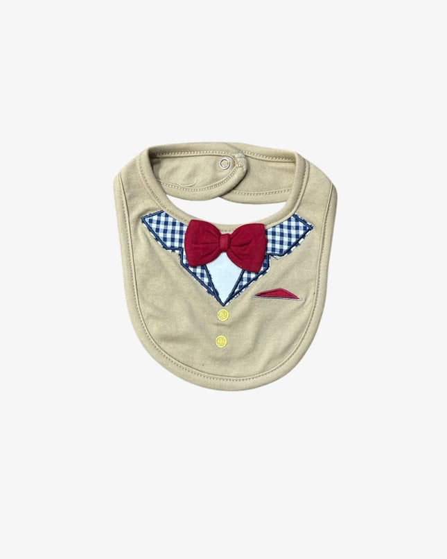 Baby Bib With Bow (Brown)