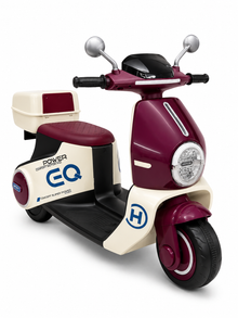 Kids Electric Ride-On Scooter with Storage Box – Battery Powered Vespa Style Bike