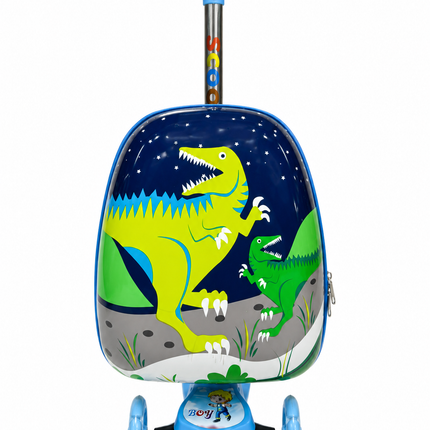 Dinosaur Kids Scooter with Storage Backpack – 3 Wheel Adjustable Ride