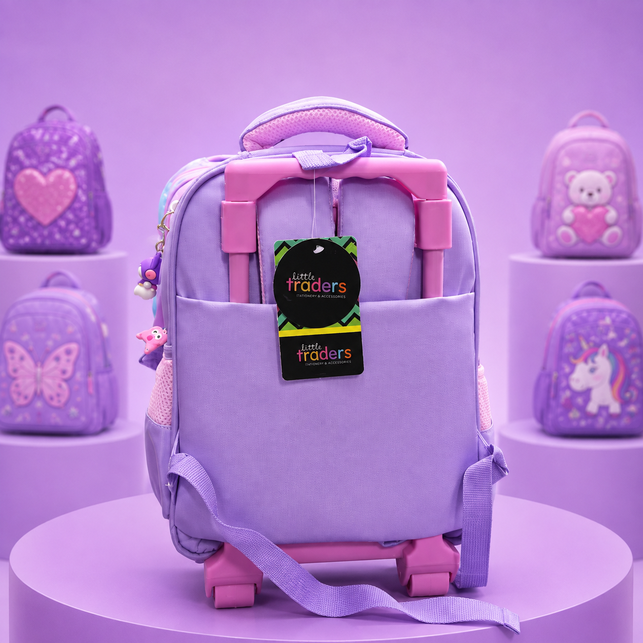 Kuromi Girls Trolley School Backpack – 18" × 13"