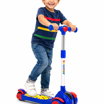 Kids 3-Wheel Adjustable Scooter with LED Front Lights - TYS 222