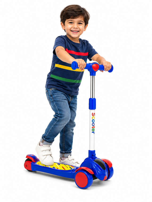 Kids 3-Wheel Adjustable Scooter with LED Front Lights - TYS 222