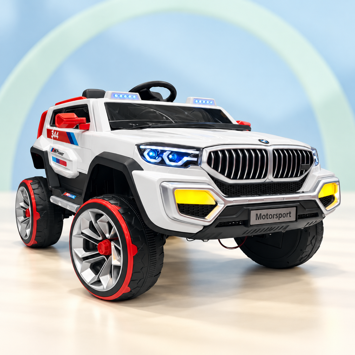 Motorsport 4x4 Kids Electric Ride-On Jeep – 12V Luxury SUV with LED Lights & Big Wheels