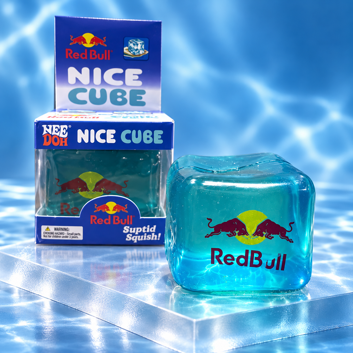 Turquoise Squishy Cube – Soft Sensory Stress Relief Toy