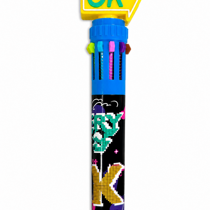 10-in-1 Retractable Multicolor Crayon Pen – OK House Design | Rainbow Coloring Pen for Kids