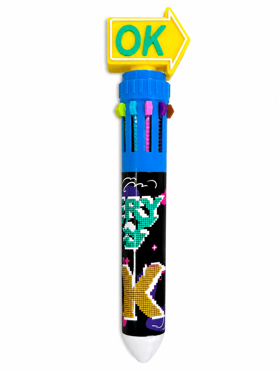 10-in-1 Retractable Multicolor Crayon Pen – OK House Design | Rainbow Coloring Pen for Kids
