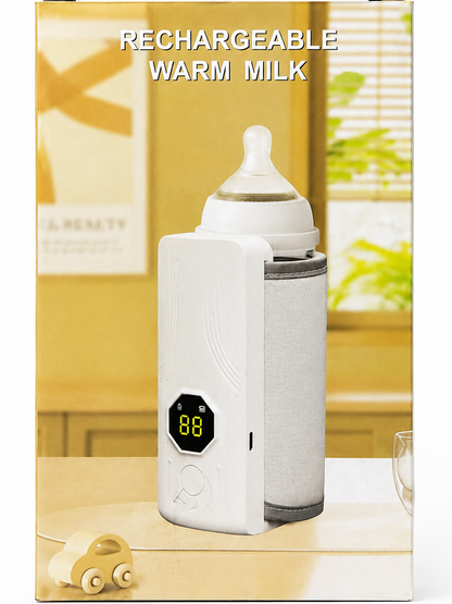 Rechargeable Portable Milk Warmer – Baby Bottle Heater with Digital Display