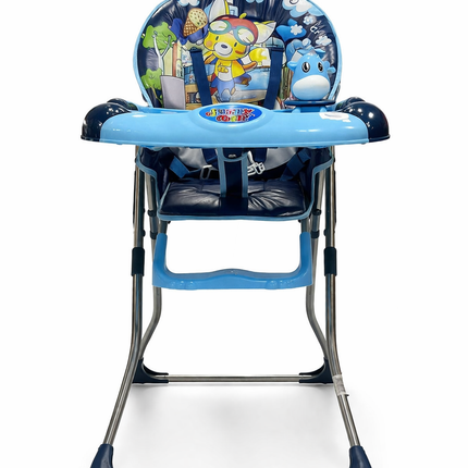 Premium Foldable Baby High Chair with Feeding Tray & Safety Belt – Blue