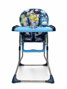 Premium Foldable Baby High Chair with Feeding Tray & Safety Belt – Blue
