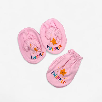 New Born Cap and socks set (Pink)
