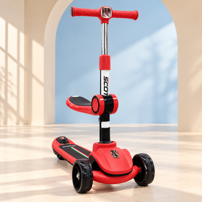 Little Adventurer Red 3-Wheel Scooter with Seat