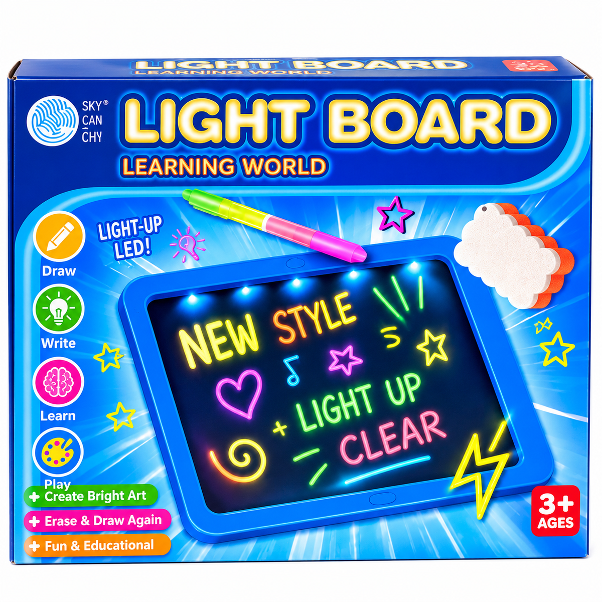 LED Light Drawing Board – Magic Glow Writing & Learning Tablet