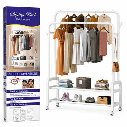 Multifunction Portable Clothes Drying & Storage Rack – 110 × 45 × 164 CM