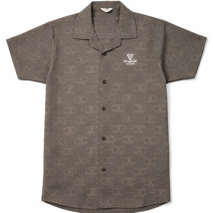 Black Textured Short Sleeve Button-Down T Shirts for kids / Boys