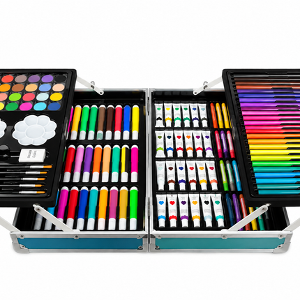 Professional Deluxe Art Set – Complete Drawing, Painting & Sketching Kit in Portable Aluminum Carry Case