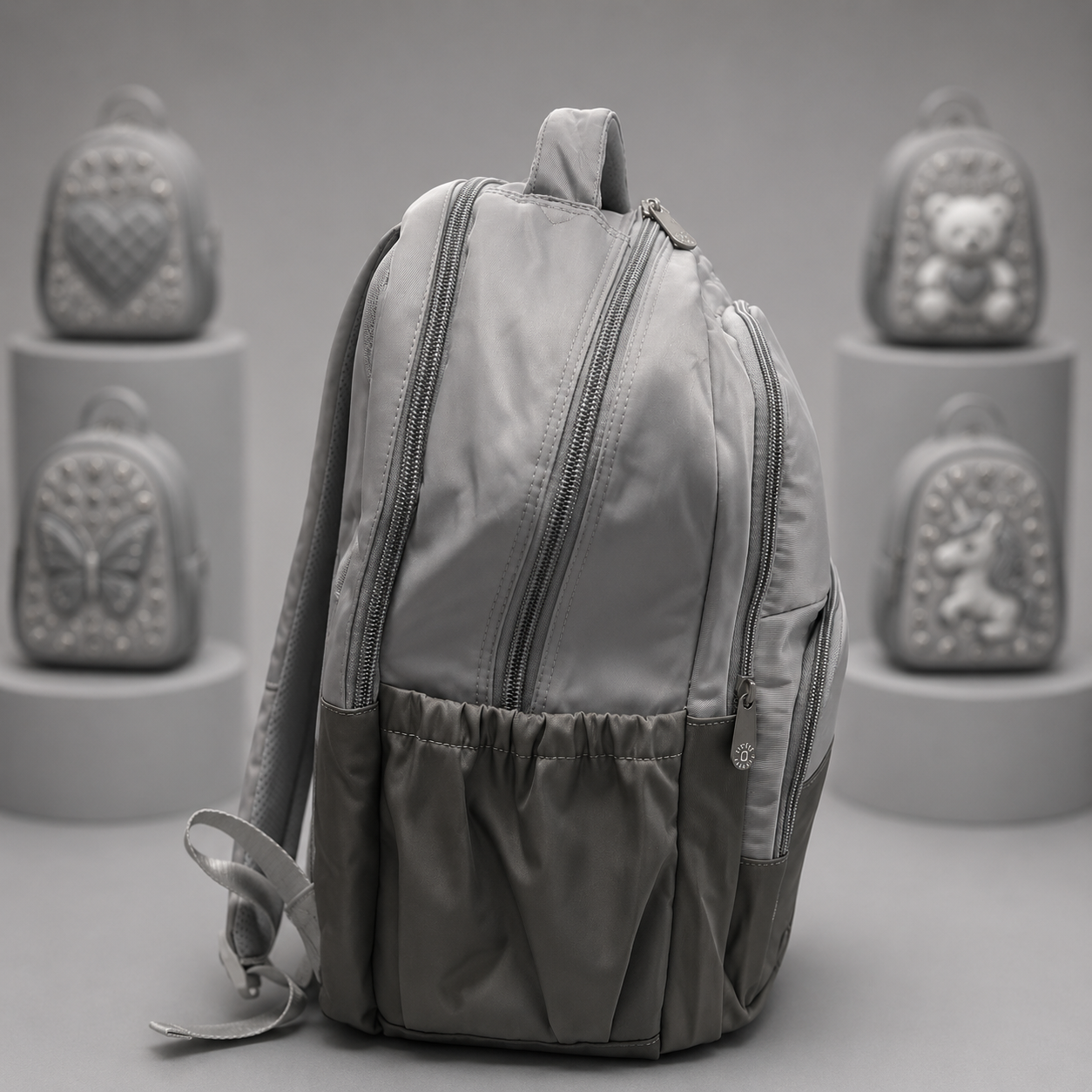 Tuesday Grey School Backpack – 18" × 13"
