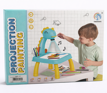 Yimatoys Dinosaur Projector Painting Table with Light & Music – Kids Drawing & Tracing Desk