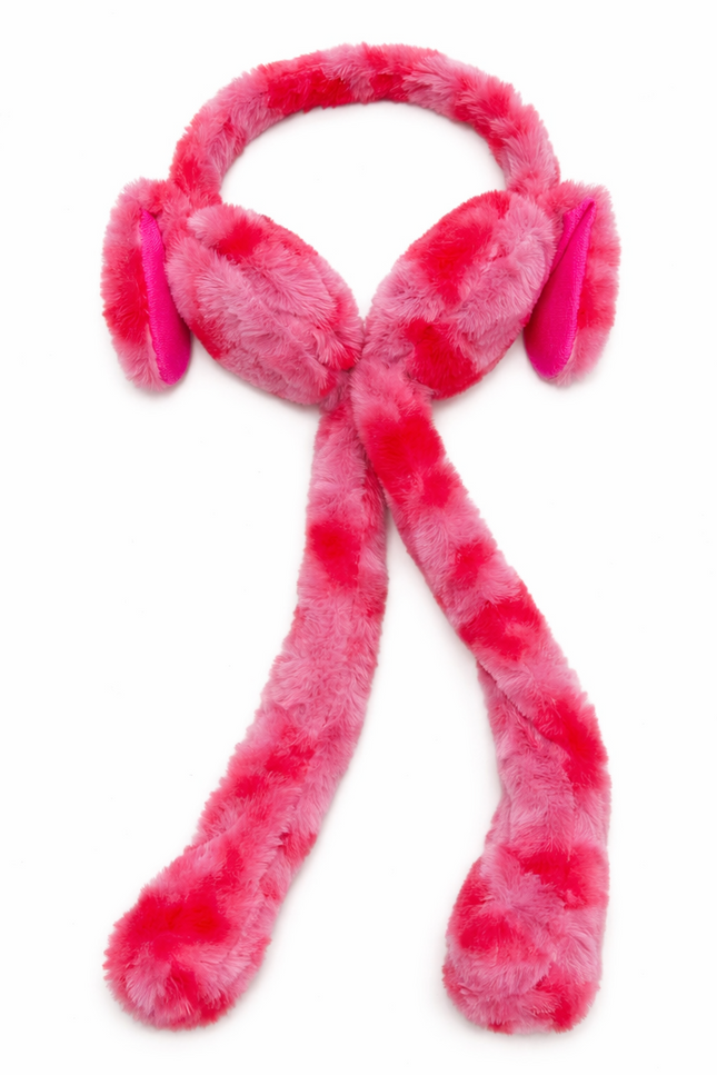 Plush Bunny Ear Muff Hat with Long Paws – Soft & Cozy Winter Accessory