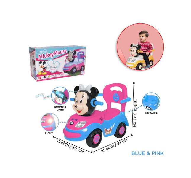 TWINKLE BABY RIDE ON PUSH CAR MICKEY MOUSE PINK / BLUE