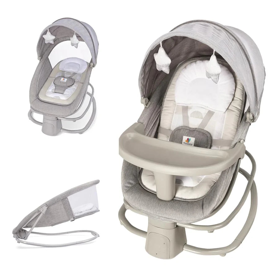 Mastela Deluxe 4-in-1 Multi-Function Baby Bassinet & Electric Swing with Feeding Tray