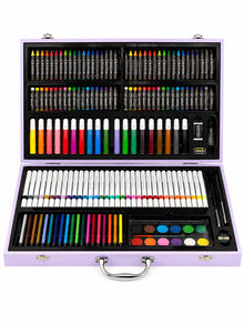 180-Piece Premium Art Set in Portable Carry Case – Complete Drawing & Painting Kit for Kids & Artists