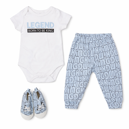 Legend Born to Be King Baby Boy 3-Piece Outfit Set