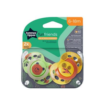 Tommee Tippee Fun Time Pacifier - 6-18M - Pack of 2