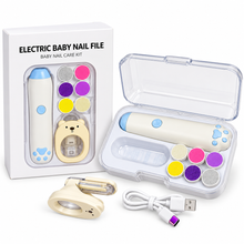 Electric Baby Nail Care Kit with 6 Filing Heads, Bear Nail Clipper & Storage Case