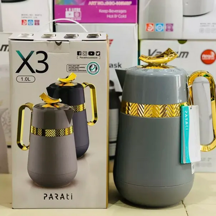 Parati X3 Premium Thermal Flask 1.0L – Elegant Insulated Hot & Cold Gray