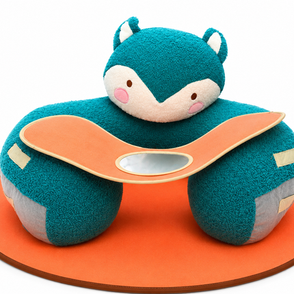 Cute Fox Plush Baby Support Seat with Activity Tray | Soft Infant Sitting Chair