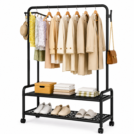 Storage Rack & Clothes Drying with Wheels – 110 × 45 × 164 CM