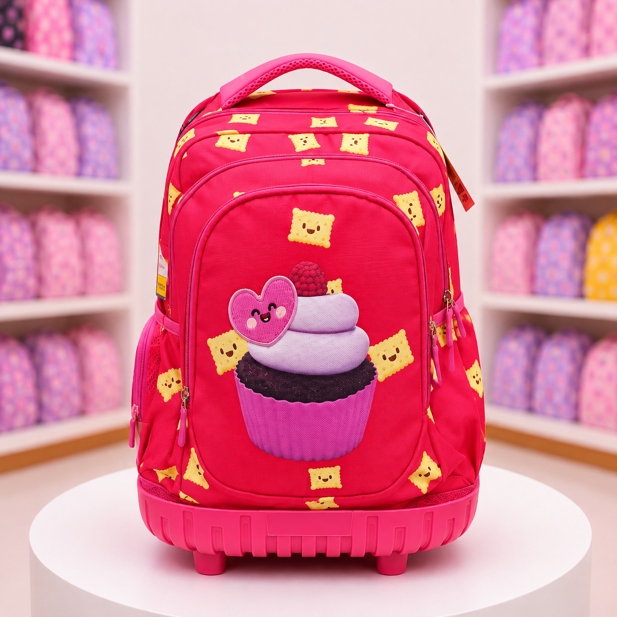 Kids Cute Cupcake School Backpack – Pink | 18" × 12" INCHES