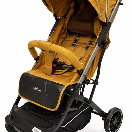 Kidilo k20 -Lightweight Baby Stroller with Adjustable Canopy & All-Terrain Wheels – Mustard Yellow