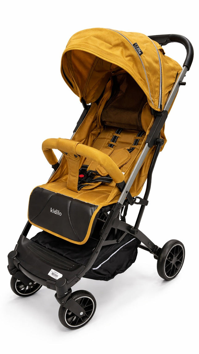 Kidilo k20 -Lightweight Baby Stroller with Adjustable Canopy & All-Terrain Wheels – Mustard Yellow