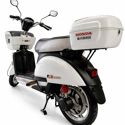 A8 Classic Electric Scooter with Rear Storage Box – Retro Style, Smooth Ride