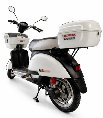 A8 Classic Electric Scooter with Rear Storage Box – Retro Style, Smooth Ride