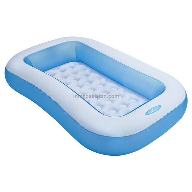 INTEX 66" x 40" x 10" Rectangular Inflatable Kiddie Pool Blue