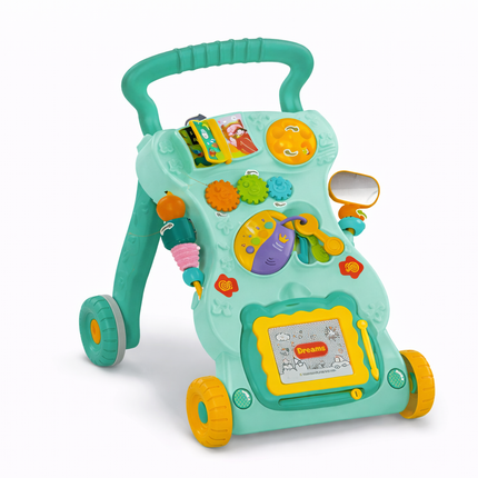 Huanger Musical Baby Walker with Activity Panel – Early Learning Walker (6M+) – Green Edition