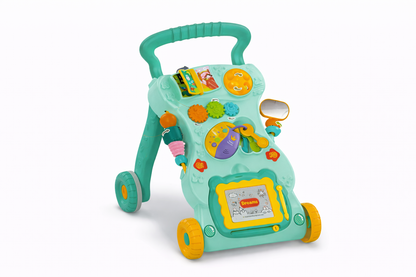 Huanger Musical Baby Walker with Early Learning Activity Panel – Green Edition