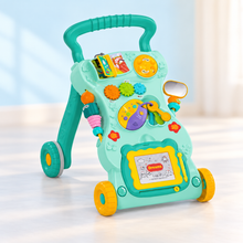 Huanger Musical Baby Walker with Early Learning Activity Panel – Green Edition
