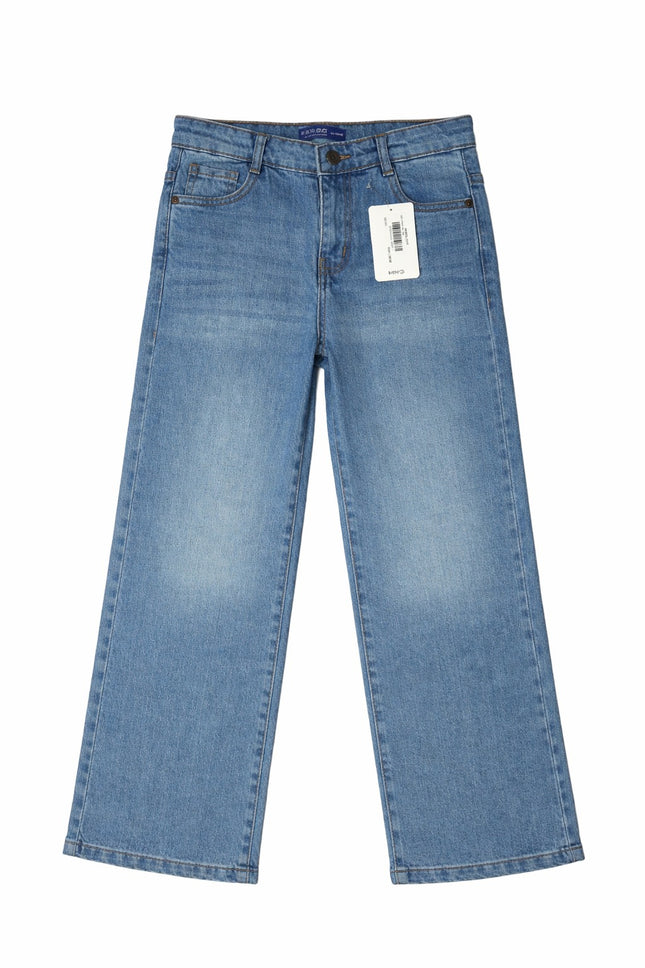 Girls Light Blue Straight Fit Denim Jeans (Kids) – Classic 5 Pocket Style