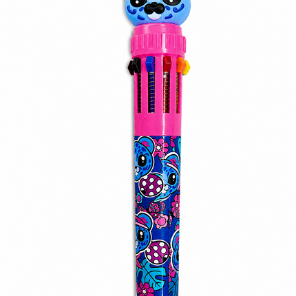 10-in-1 Retractable Multicolor Crayon Pen – Cute Bear Design | Rainbow Coloring Pen for Kids